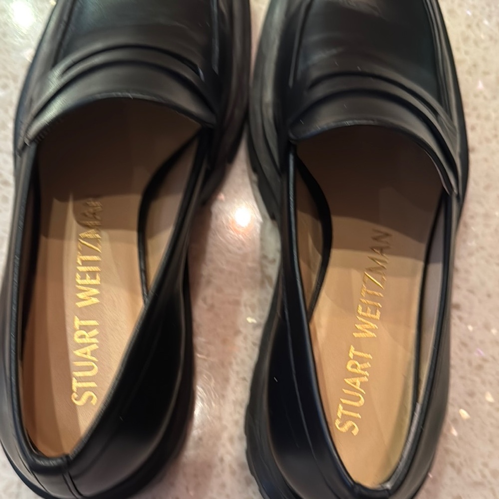 Stuart Weitzman Black Leather Loafers - Picture 11 of 11